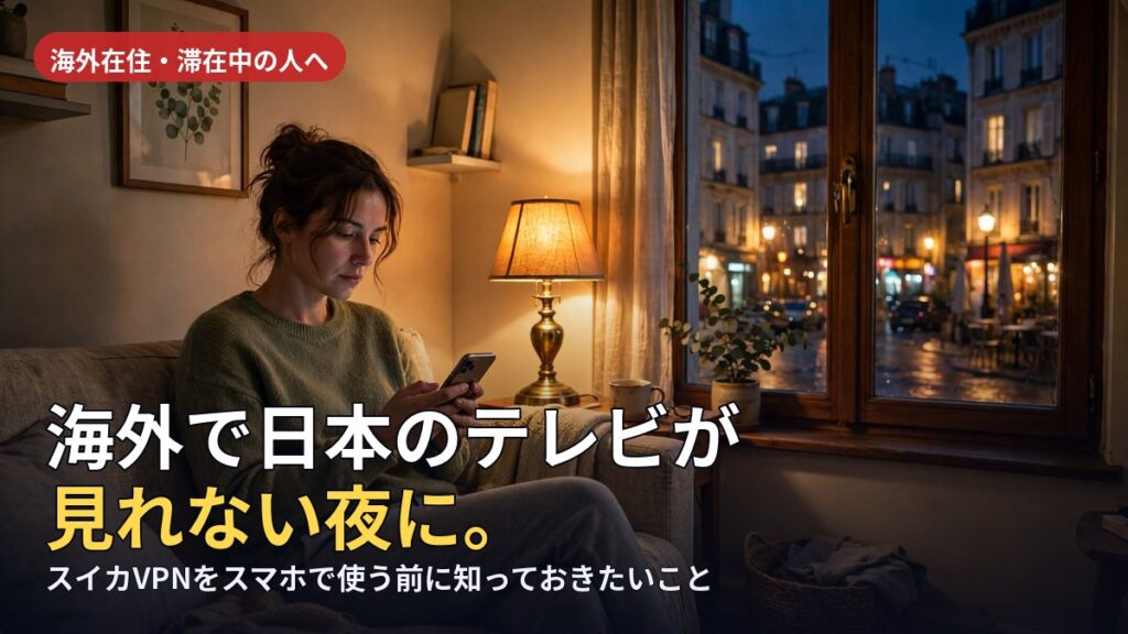 海外の部屋でスマホを見る夜